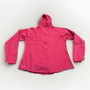 Nike Womens Pink Running Hoodie 1/2 Zip Pullover Sweatshirt Size M 453363-639
